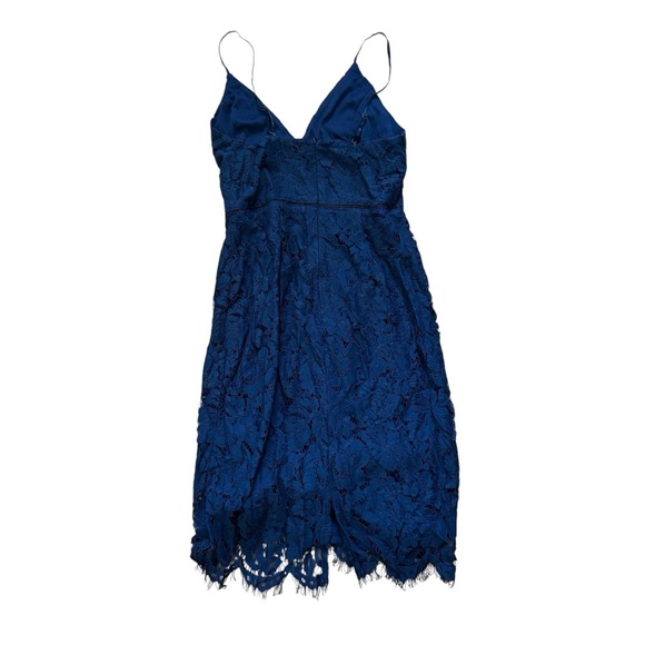 ASTR the Label Lace V-Neck Cocktail Dress Womens Medium New With Tag Navy Blue - Picture 3 of 7